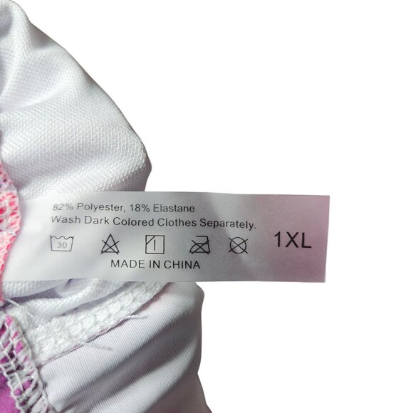 Two-Piece Floral Halter Bikini Swimsuit XL Pink & Purple Polyester/Elastane - Picture 4 of 4